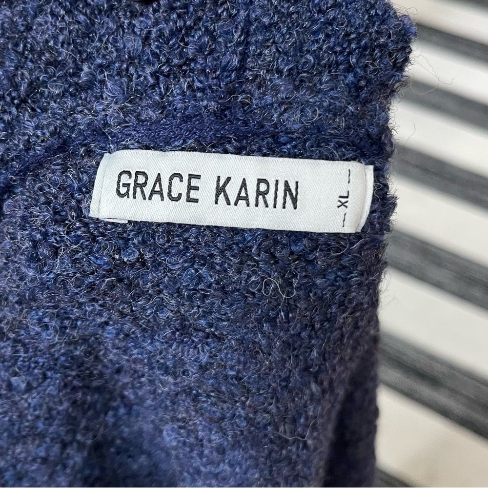 Crace Karin Wool Blend Longline‎ Oversize Open Front Cardigan Sweater Size: XL - Picture 8 of 11